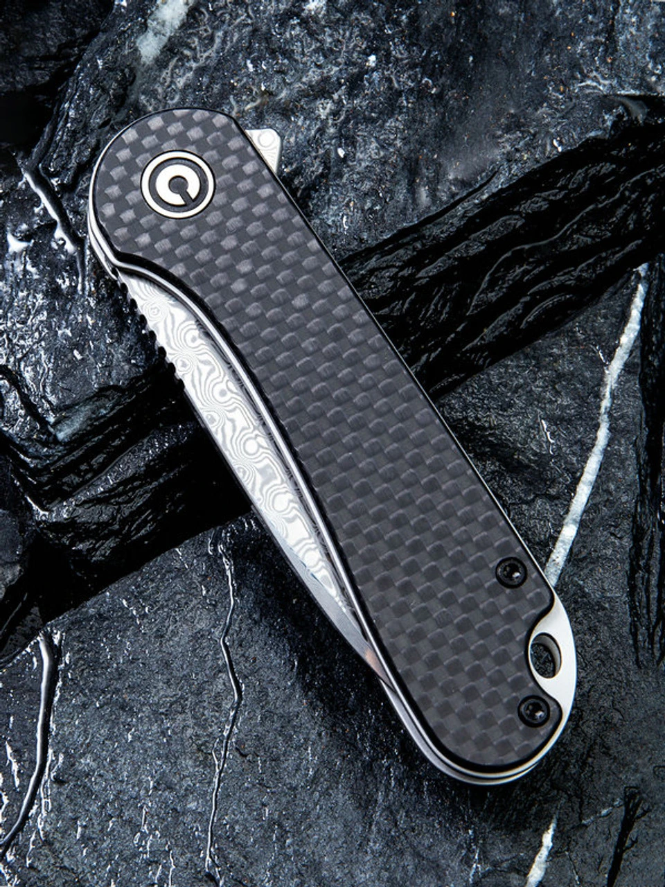 CIVIVI Elementum - Blk G10 /Twill CF (2.96" Damascus) C907DS 3 CIVIVI Elementum - Blk G10 /Twill CF (2.96" Damascus) C907DS - Image 3