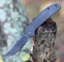 CIVIVI Ortis-Blk CF (3.25" Damascus) C2013DS-1