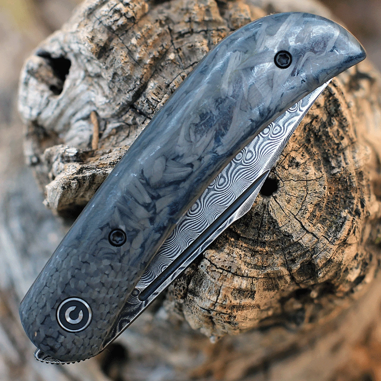 CIVIVI Appalachian Drifter II-Blue/Blk CF (2.96" Damascus) C19010C-DS1 4 CIVIVI Appalachian Drifter II-Blue/Blk CF (2.96" Damascus) C19010C-DS1 - Image 4