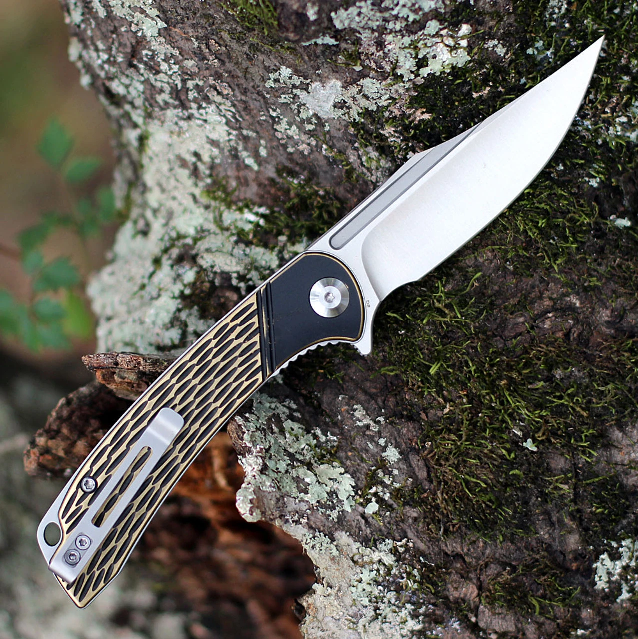 CIVIVI Dogma-Brass (3.46" Satin D2) C2014A 2 CIVIVI Dogma-Brass (3.46" Satin D2) C2014A - Image 2