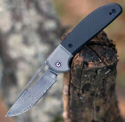 CIVIVI Trailblazer-Blk G10 W/ CF (2.97" Damascus) C2018DS-1