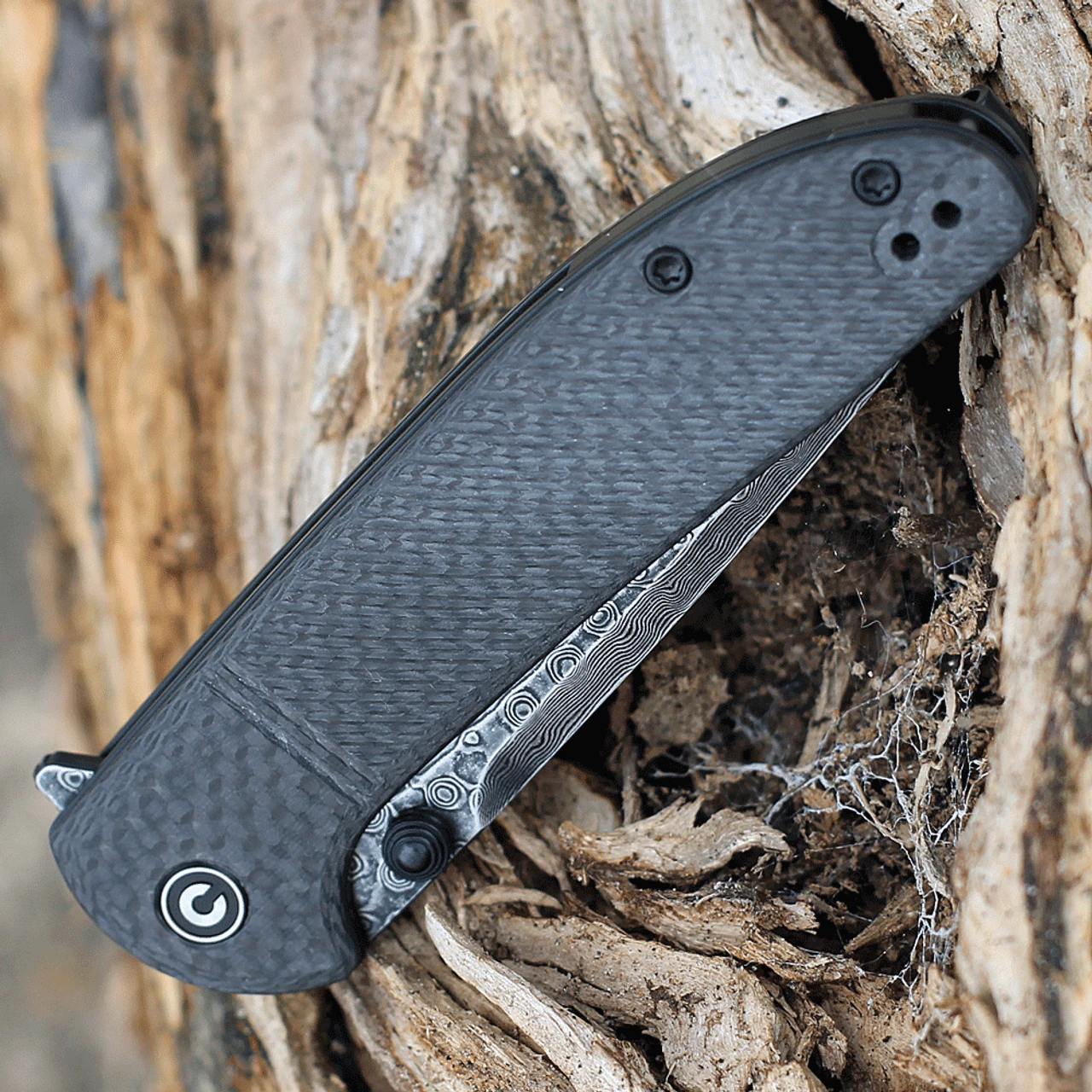 CIVIVI Badlands Vagabond-Blk Twill CF (3.25" Damascus) C2019DS-1 3 CIVIVI Badlands Vagabond-Blk Twill CF (3.25" Damascus) C2019DS-1 - Image 3