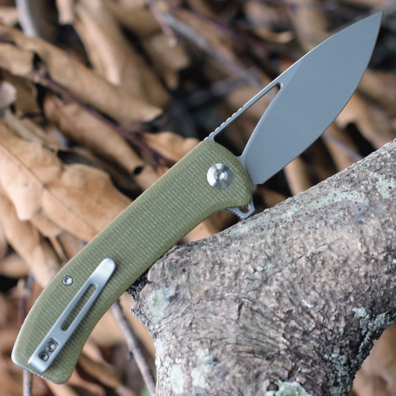 CIVIVI Riffle-Olive Micarta (3.46" SW 14C28N) C2024B 2 CIVIVI Riffle-Olive Micarta (3.46" SW 14C28N) C2024B - Image 2