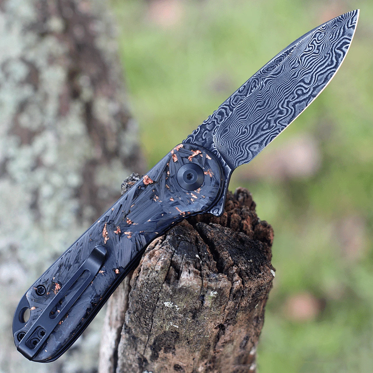 CIVIVI Elementum-Shred CF W/Copper (2.96" Damascus) C907C-DS3 2 CIVIVI Elementum-Shred CF W/Copper (2.96" Damascus) C907C-DS3 - Image 2