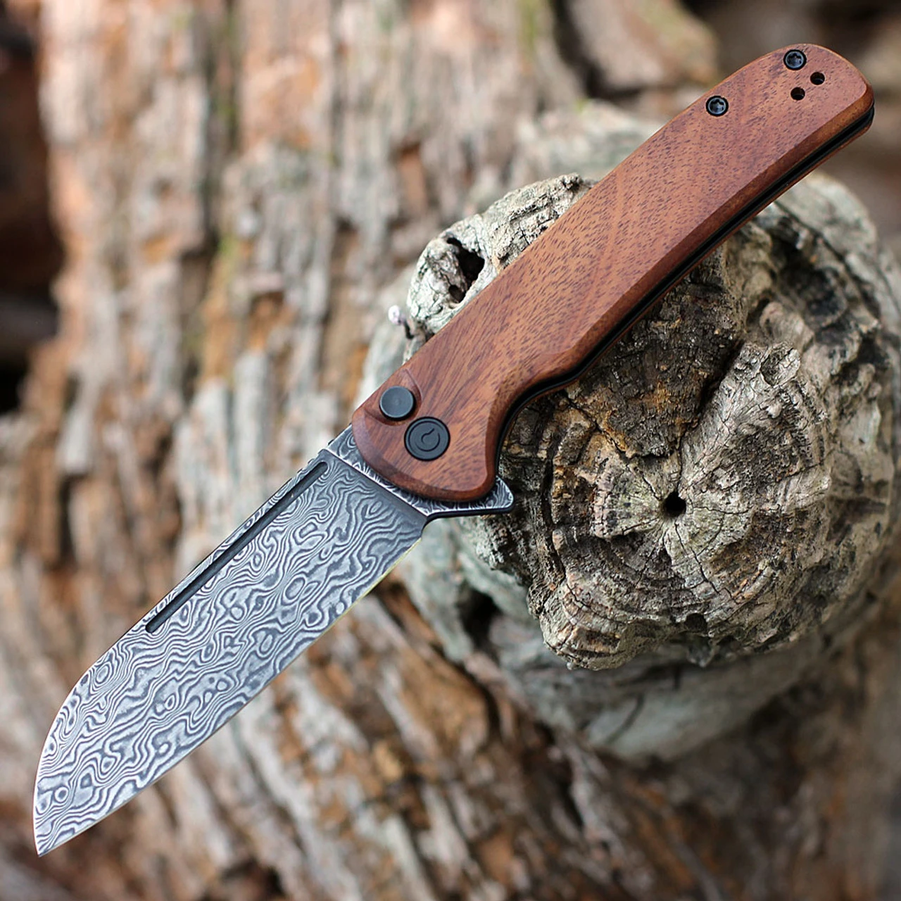 CIVIVI Chevalier-Cuibourtia Wood (3.46" Damascus) C20022-DS1 1 CIVIVI Chevalier-Cuibourtia Wood (3.46" Damascus) C20022-DS1