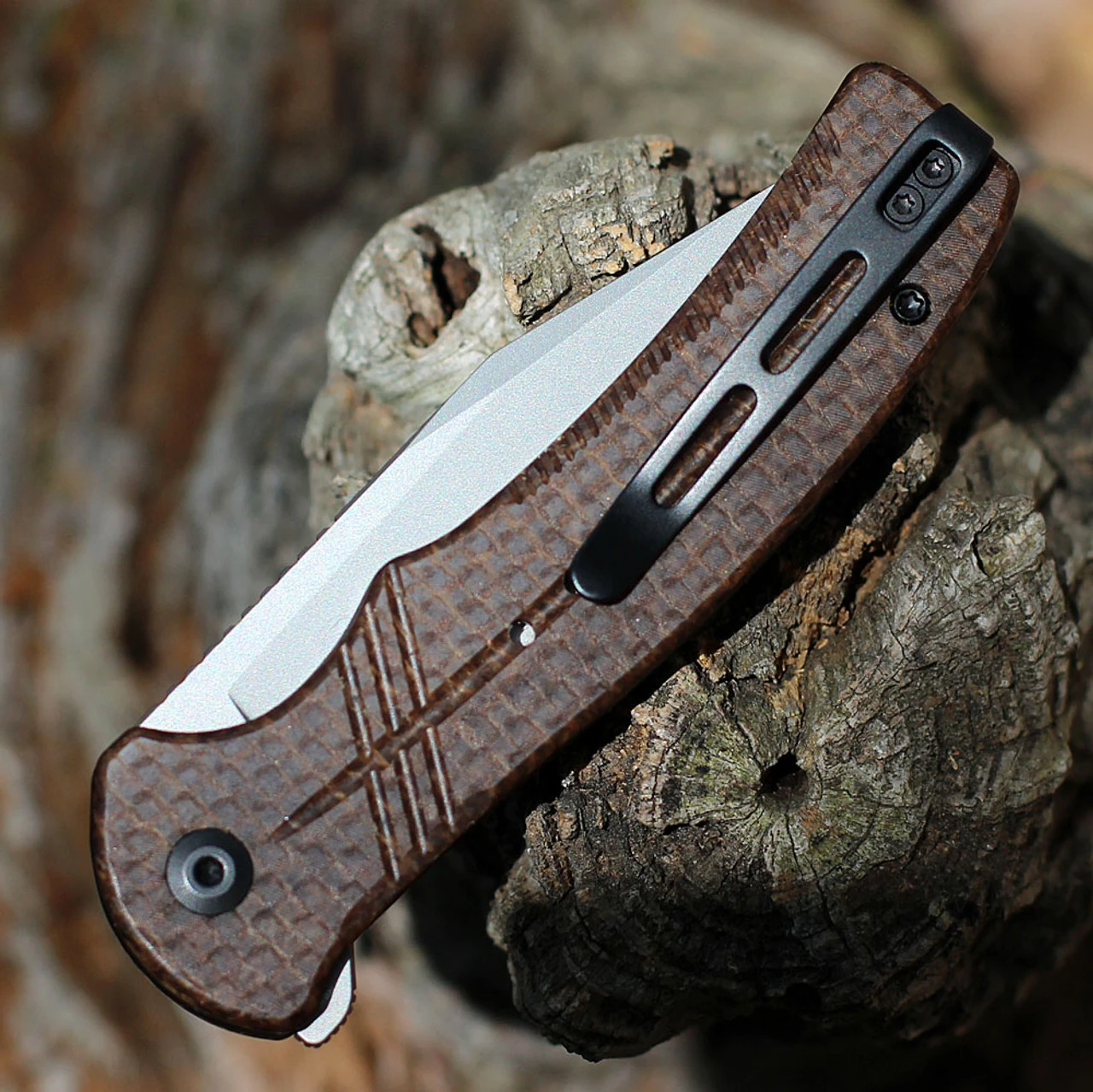 CIVIVI Cogent-Brown Coarse Micarta (3.47" BB 14C28N) C20038D-6 4 CIVIVI Cogent-Brown Coarse Micarta (3.47" BB 14C28N) C20038D-6 - Image 4