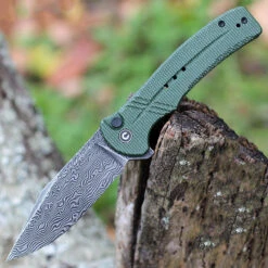 CIVIVI Cogent-Green Micarta (3.47" Damascus) C20038D-DS1