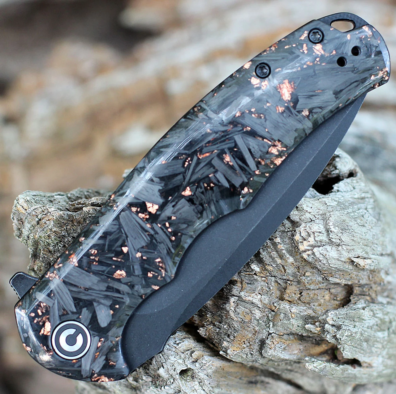 CIVIVI Praxis Flipper - Copper Shred CF (3.75" 9Cr18MoV Blk SW) C803I 3 CIVIVI Praxis Flipper - Copper Shred CF (3.75" 9Cr18MoV Blk SW) C803I - Image 3