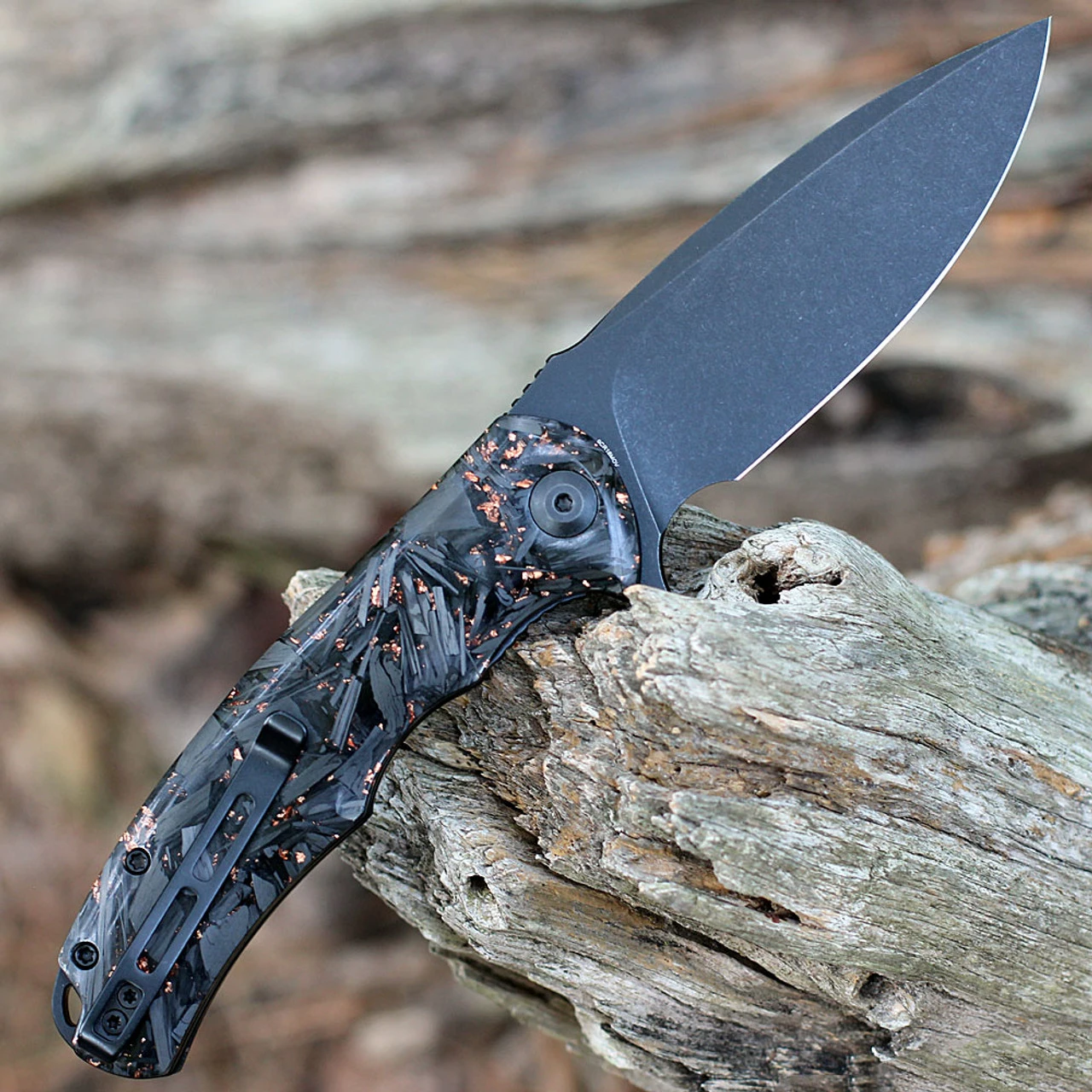 CIVIVI Praxis Flipper - Copper Shred CF (3.75" 9Cr18MoV Blk SW) C803I 2 CIVIVI Praxis Flipper - Copper Shred CF (3.75" 9Cr18MoV Blk SW) C803I - Image 2