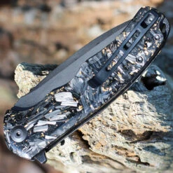 CIVIVI Praxis Flipper - Golden Shred CF (3.75" 9Cr18MoV Blk SW) C803J 7 CIVIVI Praxis Flipper - Golden Shred CF (3.75" 9Cr18MoV Blk SW) C803J -Civivi Knives Shop CIVC803J.2 03874.1660666623