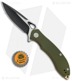 CIVIVI Aquila Flipper Liner Lock Knife OD Green G-10 (3.4" Black) C805A -Civivi Knives Shop CIVIVI Aquila Flipper LL OD Green G 10 Black BHQ 89928 jr bottlecap