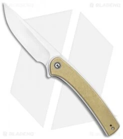 CIVIVI Asticus Liner Lock Knife Stonewashed Brass (3.8" Satin) C2002E