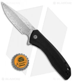 CIVIVI Baklash Flipper Liner Lock Knife Black G-10 (3.5" Damascus) C801DS -Civivi Knives Shop CIVIVI Baklash Flipper LL Black G 10 Damascus BHQ 98863 jr bottlecap