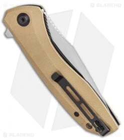 CIVIVI Baklash Flipper Liner Lock Knife Stonewashed Brass (3.5" Satin) -Civivi Knives Shop CIVIVI Baklash Flipper Liner Lock Stonewashed Brass Handle 3.5 C801J BHQ 115284 LS Side