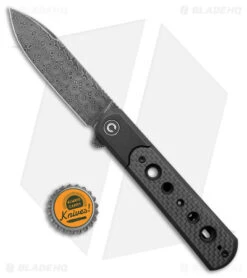 CIVIVI Banneret Frame Lock Knife Twill CF/Steel (3.7" Dam) C20040-DS1 -Civivi Knives Shop CIVIVI Banneret FL TWill CF Steel Damascus BHQ 174440 jr bottlecap