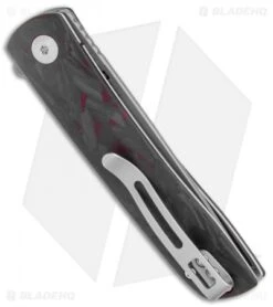 CIVIVI Brad Zinker Bo Liner Lock Knife Red Carbon Fiber (2.9" Stonewash) -Civivi Knives Shop CIVIVI Brad Zinker Bo LL Red CF SW BHQ 120915 jr side