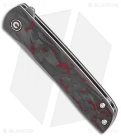 CIVIVI Brad Zinker Bo Liner Lock Knife Red Carbon Fiber (2.9" Stonewash) -Civivi Knives Shop CIVIVI Brad Zinker Bo LL Red CF SW BHQ 120915 jr spine