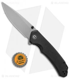 CIVIVI Brazen Drop Point Liner Lock Knife Black G-10 (3.5" Stonewash) C2102C -Civivi Knives Shop CIVIVI Brazen DP LL Black G 10 SW C2102C BHQ 121005 jr bottlecap