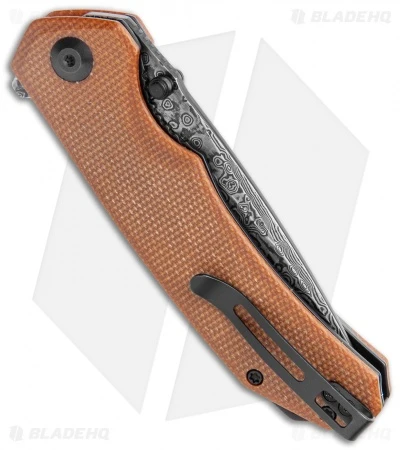 CIVIVI Brazen Drop Point Liner Lock Knife Brown Micarta (3.5" Damascus) 3 CIVIVI Brazen Drop Point Liner Lock Knife Brown Micarta (3.5" Damascus) - Image 3