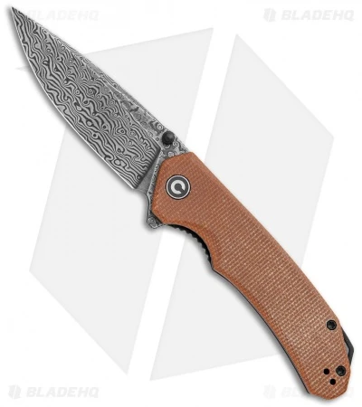 CIVIVI Brazen Drop Point Liner Lock Knife Brown Micarta (3.5" Damascus) 1 CIVIVI Brazen Drop Point Liner Lock Knife Brown Micarta (3.5" Damascus)