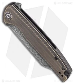 Civivi Knives Shop -Civivi Knives Shop CIVIVI Brigand Liner Lock Knife Brass 3.5 Black Damasucus C909DS 2 BHQ 115991 LS Spine