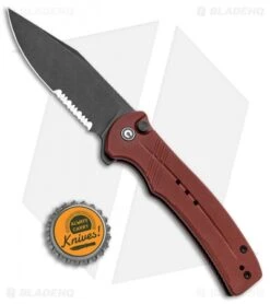 CIVIVI Cogent Button Lock Knife Burgundy G-10 (3.5" Black Serr) C20038E-2 -Civivi Knives Shop CIVIVI Cogent Button Lock Fipper Burgundy G 10 Black Serr C20038E 2 BHQ 137745 jr bottlecap