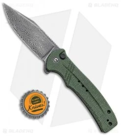CIVIVI Cogent Button Lock Knife Green Micarta (3.5" Damascus) C20038D-DS1 -Civivi Knives Shop CIVIVI Cogent Button Lock Fipper Green Micarta Damascus C20038D DS1 BHQ 137737 jr bottlecap