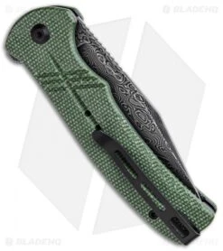 CIVIVI Cogent Button Lock Knife Green Micarta (3.5" Damascus) C20038D-DS1 -Civivi Knives Shop CIVIVI Cogent Button Lock Fipper Green Micarta Damascus C20038D DS1 BHQ 137737 jr side
