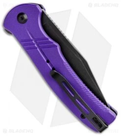 CIVIVI Cogent Button Lock Flipper Knife Purple G-10 (3.5" Black) C20038D-2 -Civivi Knives Shop CIVIVI Cogent Button Lock Fipper Purple G 10 Black C20038D 2 BHQ 137735 jr side