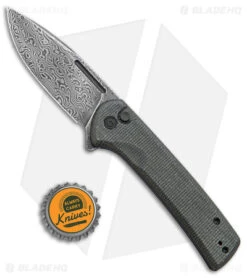 CIVIVI Conspirator Button Lock Knife Dark Green Micarta (3.5" Damascus) -Civivi Knives Shop CIVIVI Conspirtator Button Lock Dark Green Micarta Damascus BHQ 141467 jr bottlecap