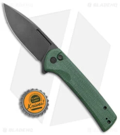 CIVIVI Conspirator Button Lock Knife Green Micarta (3.5" Black SW) C21006-2 -Civivi Knives Shop CIVIVI Conspirtator Button Lock Green Micarta Black SW BHQ 141465 jr bottlecap