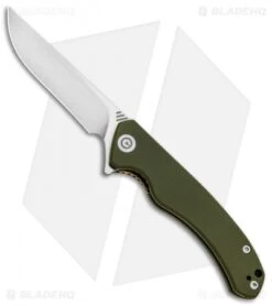 CIVIVI Courser Flipper Liner Lock Knife OD Green G-10 (3.4" Satin) C804A