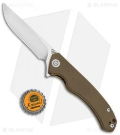 CIVIVI Courser Flipper Liner Lock Knife Tan G-10 (3.4" Satin) C804B -Civivi Knives Shop CIVIVI Courser Flipper LL Tan G 10 Satin BHQ 89925 jr bottlecap