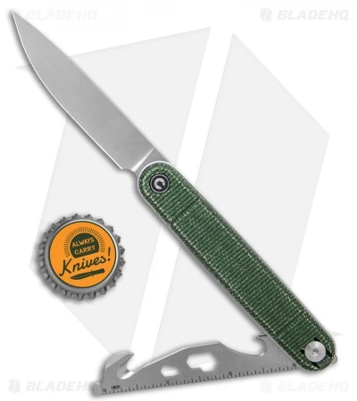 CIVIVI Crit Liner Lock Knife Multi-Tool Green Micarta (3.2" SW) 4 CIVIVI Crit Liner Lock Knife Multi-Tool Green Micarta (3.2" SW) - Image 4