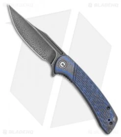 CIVIVI Dogma Liner Lock Blue G-10 / CF (3.5" Black Damascus) C2014DS-2