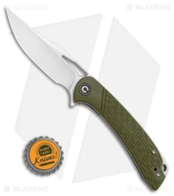 CIVIVI Dogma Liner Lock Knife OD Green G-10 (3.5" Satin) -Civivi Knives Shop CIVIVI Dogma Liner Lock Knife OD Green G 10 3.5in Satin C2005A BHQ 112158 LS Bottlecap jr