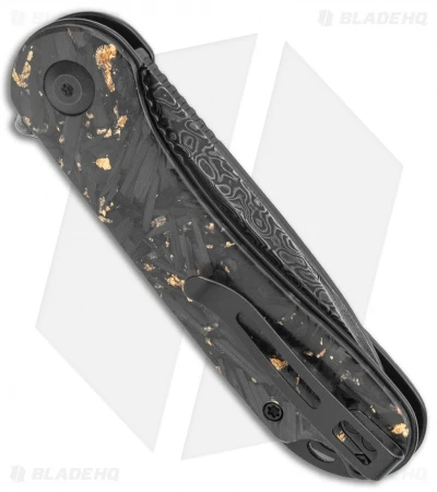 CIVIVI Elementum Liner Lock Knife Gold Shred Carbon Fiber (2.9" Damascus) 3 CIVIVI Elementum Liner Lock Knife Gold Shred Carbon Fiber (2.9" Damascus) - Image 3