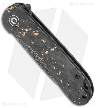CIVIVI Elementum Liner Lock Knife Gold Shred Carbon Fiber (2.9" Damascus) 2 CIVIVI Elementum Liner Lock Knife Gold Shred Carbon Fiber (2.9" Damascus) - Image 2