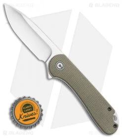 CIVIVI Elementum Liner Lock Knife Dark Green Micarta (2.9" Satin D2) -Civivi Knives Shop CIVIVI Elementum Liner Lock Knife Dark Green Micarta 2.9 Satin D2 C907T BHQ 114184 LS Bottlecap