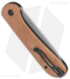 CIVIVI Elementum Button Lock Knife Brown Micarta (3.5" Dark SW) C2103D -Civivi Knives Shop CIVIVI Elementum Push Button Lock Brown Micarta Dark SW BHQ 120930 jr side