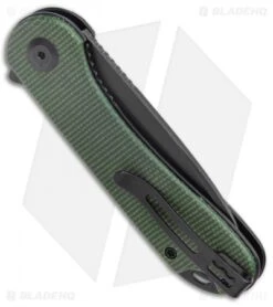 CIVIVI Elementum Tanto Liner Lock Knife Green Micarta (2.9" Black SW D2) -Civivi Knives Shop CIVIVI Elementum Tanto LL Green Micarta Black SW C907T E BHQ 135076 jr side