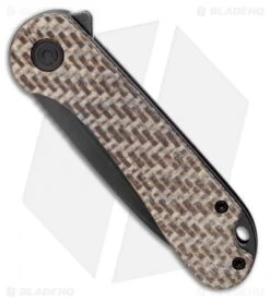 CIVIVI Elementum Tanto Liner Lock Knife Brown Micarta Burlap (2.9" Black D2) -Civivi Knives Shop CIVIVI Elementum Tanto Liner Lock Knife Brown Micarta 2.9 Black D2 C907T D BHQ 126375 LS Spine