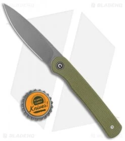 CIVIVI Ferrum Forge Stylum Slip Joint Knife Olive Micarta (3" Stonewash) -Civivi Knives Shop CIVIVI Ferrum Forge Stylum LL Olive Micarta SW BHQ 126382 jr bottlecap