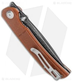 CIVIVI Imperium Liner Lock Knife Brown Micarta (3.5" Damascus) C2107DS-1 -Civivi Knives Shop CIVIVI Imperium LL Brown Micarta Damascus C2107DS 1 BHQ 123532 jr side