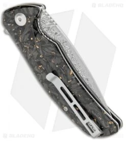 CIVIVI Incite Liner Lock Knife Gold Foil/Clear Resin (3.7" Damascus) C908DS-1 -Civivi Knives Shop CIVIVI Incite LL Gold Foil Clear Resin Damascus C908DS 1 BHQ 104243 jr1 side