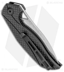 CIVIVI Isham Anthropos Flipper Knife Black/Carbon Fiber (3.25" Damascus) C903DS -Civivi Knives Shop CIVIVI Isham Anthropos Black CF Damascus C903DS BHQ 99827 jr side