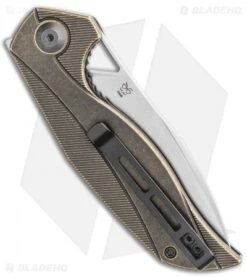 CIVIVI Isham Anthropos Flipper Black Stonewashed Brass (3.25" Satin) -Civivi Knives Shop CIVIVI Isham Anthropos Flipper Black Stonewashed Brass 3.25 Satin C903D BHQ 115290 LS Side