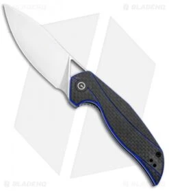 CIVIVI Isham Anthropos Flipper Knife Blue/Carbon Fiber(3.25" Satin) C903B