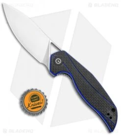 CIVIVI Isham Anthropos Flipper Knife Blue/Carbon Fiber(3.25" Satin) C903B -Civivi Knives Shop CIVIVI Isham Anthropos Flipper Blue CF Satin C903 BHQ 95960 jr bottlecap