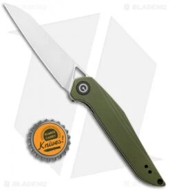 CIVIVI Isham Mckenna Liner Lock Knife Green G-10 (2.875 Satin) C905B -Civivi Knives Shop CIVIVI Isham Mckenna LL Green G 10 Satin C905B BHQ 97967 jr bottlecap